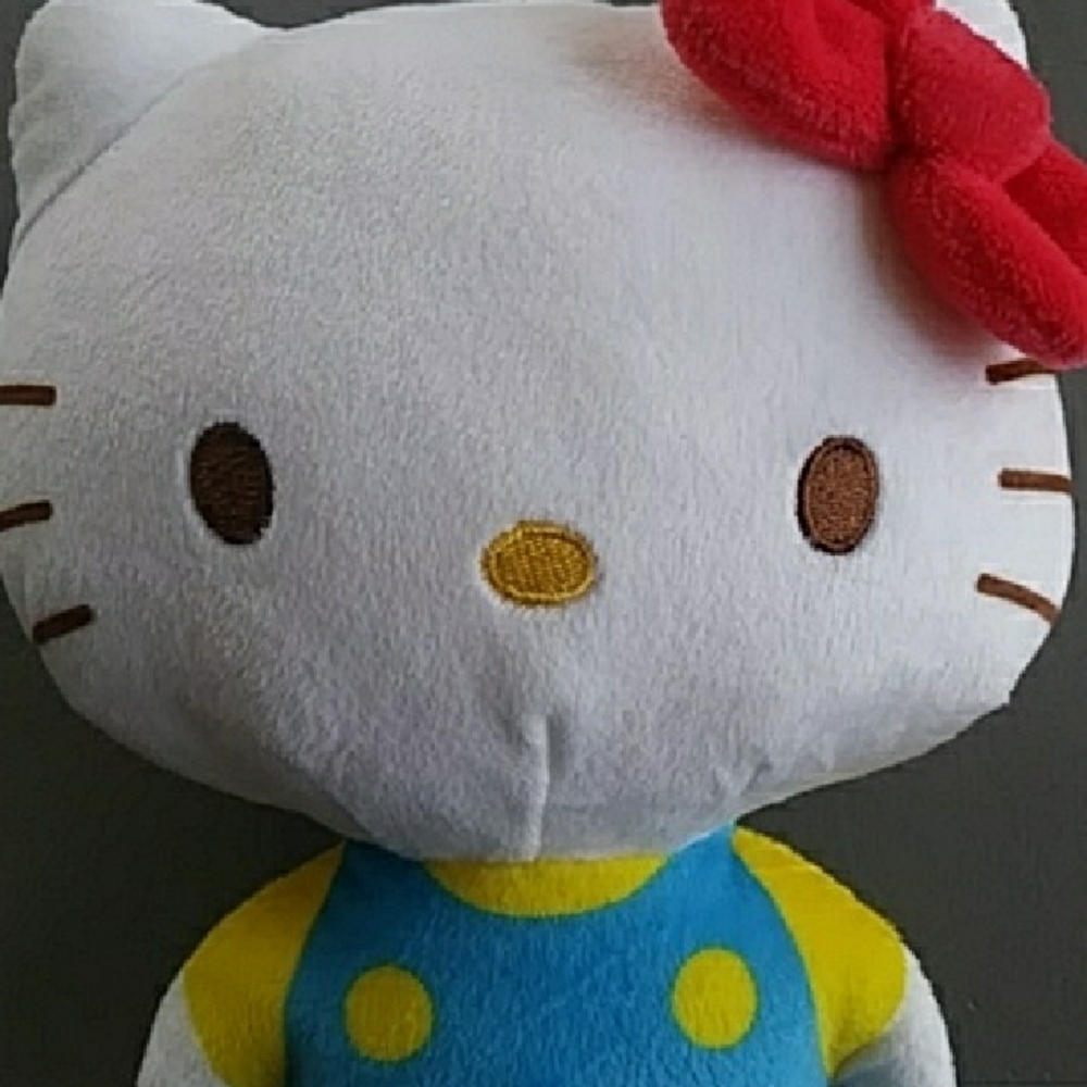 Hello Kitty Plush with Red Bow and Blue Outfit - Picture 4 of 4
